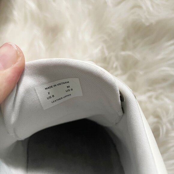 NEW Everlane White Cream Gray Releather Recycled Leather Court Sneakers - Picture 8 of 9